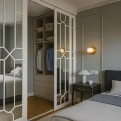 Встроенный шкаф-купе гардероб в спальню