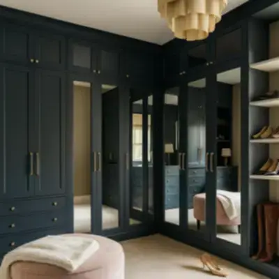 Угловая встроенная гардеробная