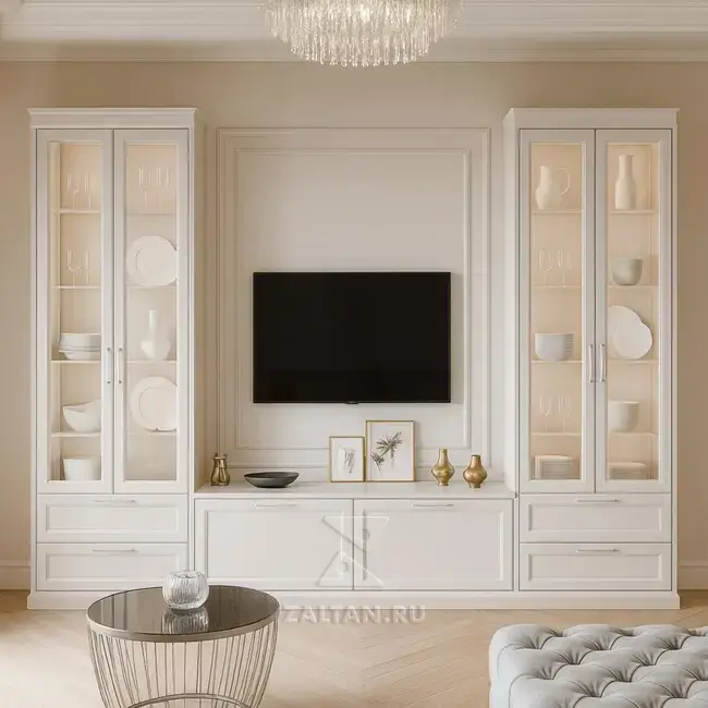 Классическая стенка с витринами