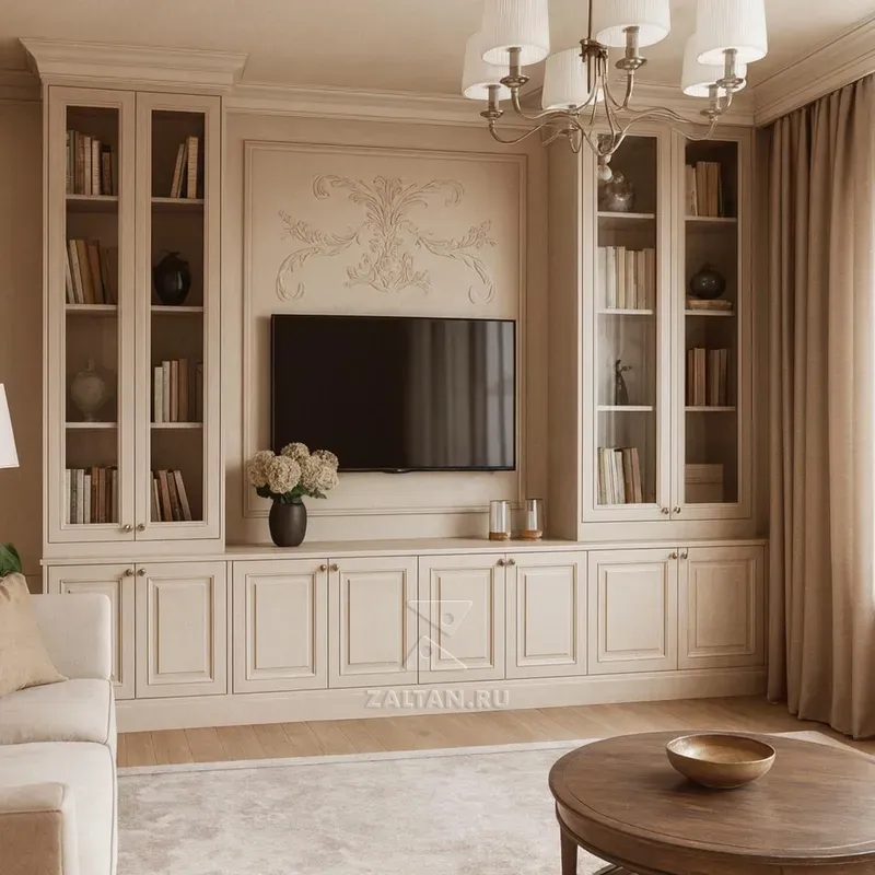 Стенка с витринами и тумбой