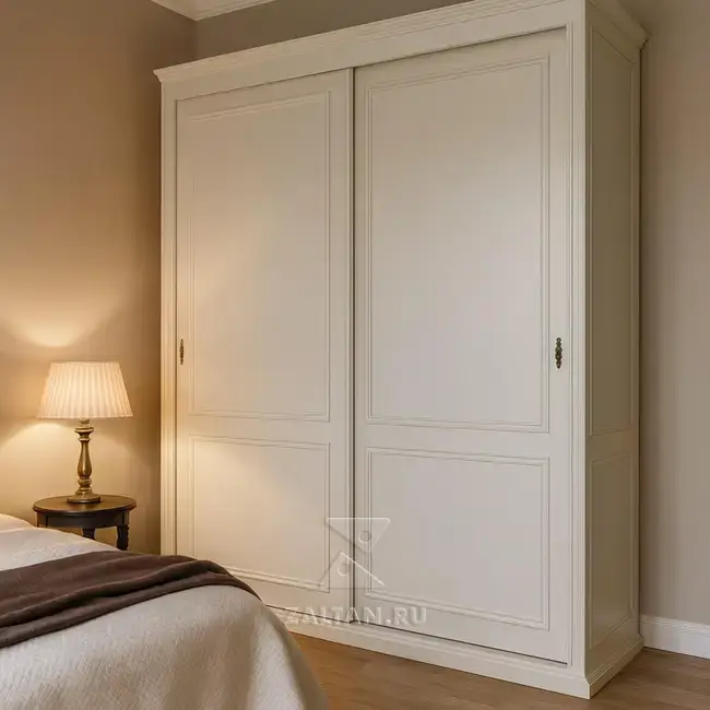 Шкаф купе кремовый неоклассика