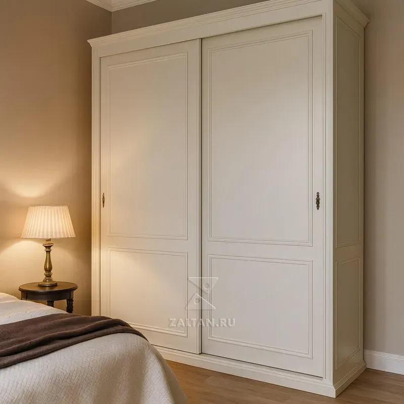 Шкаф купе кремовый неоклассика