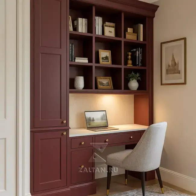 Встроенная рабочая зона бордовая