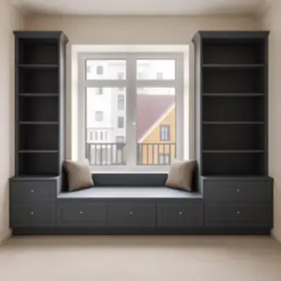 Сиденье у окна с полками