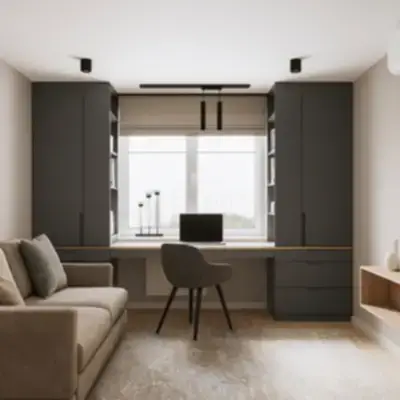 Встроенная рабочая зона у окна