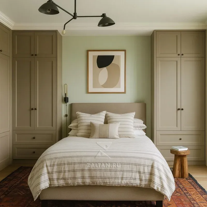 встроенные шкафы в спальню кремовый