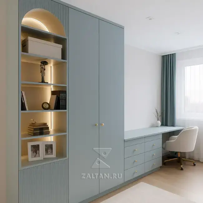 Встроенный шкаф с рабочей зоной