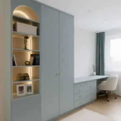 Встроенная рабочая зона с шкафом