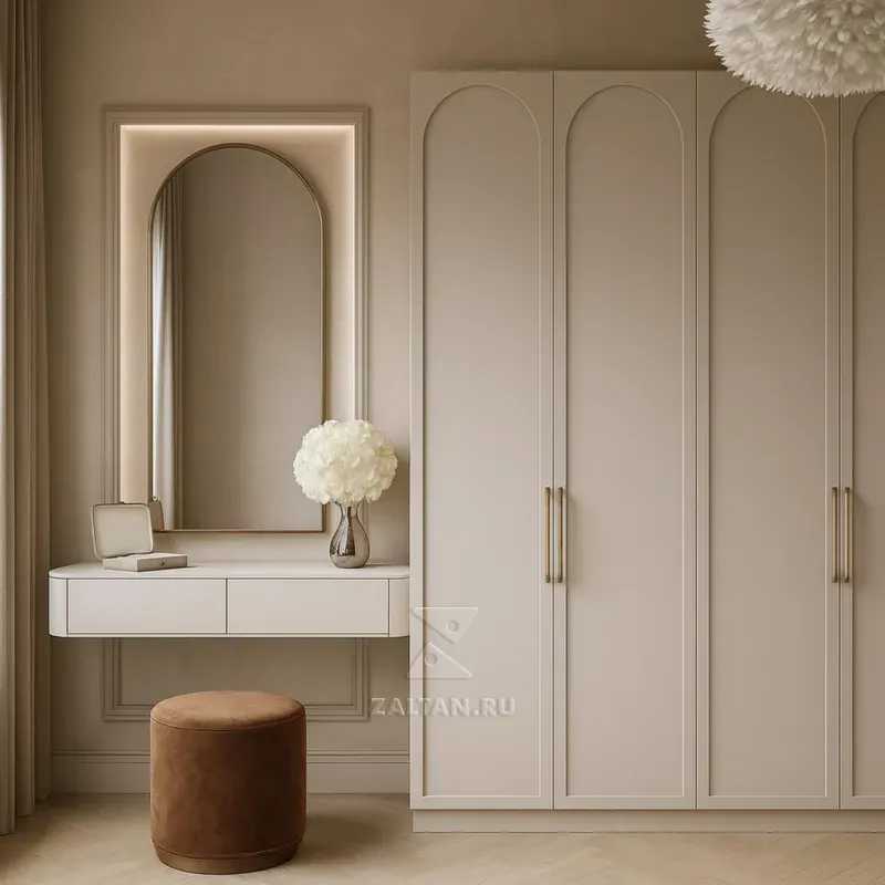 Шкаф туалетный кремовый неоклассика