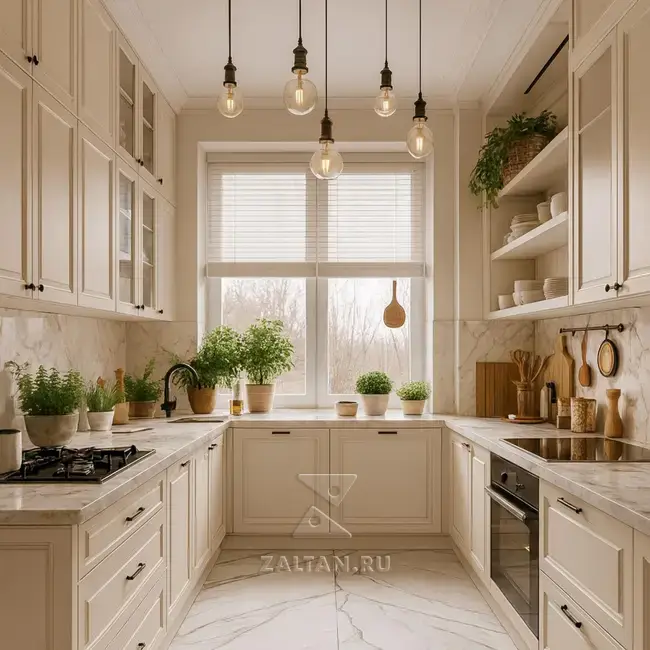 Классическая светлая кухня