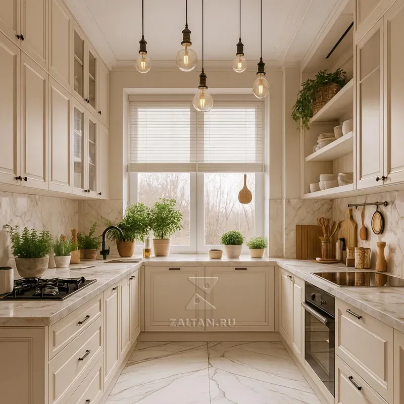 Классическая светлая кухня