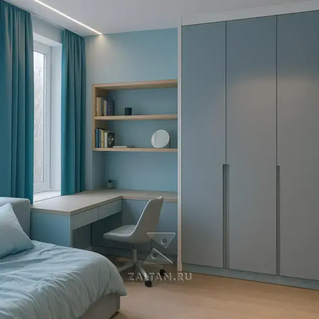 Встроенный шкаф рабочая зона