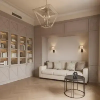 Встроенная библиотека в гостиную