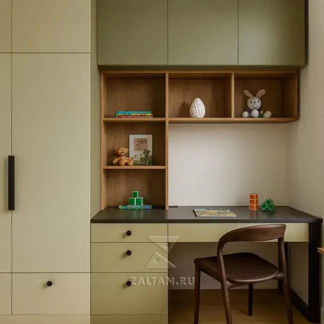 Встроенный шкаф рабочая зона детская