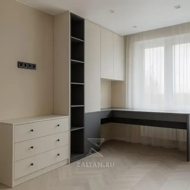 Угловая рабочая зона со шкафом