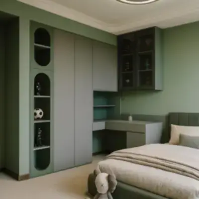 Встроенный шкаф с рабочей зоной