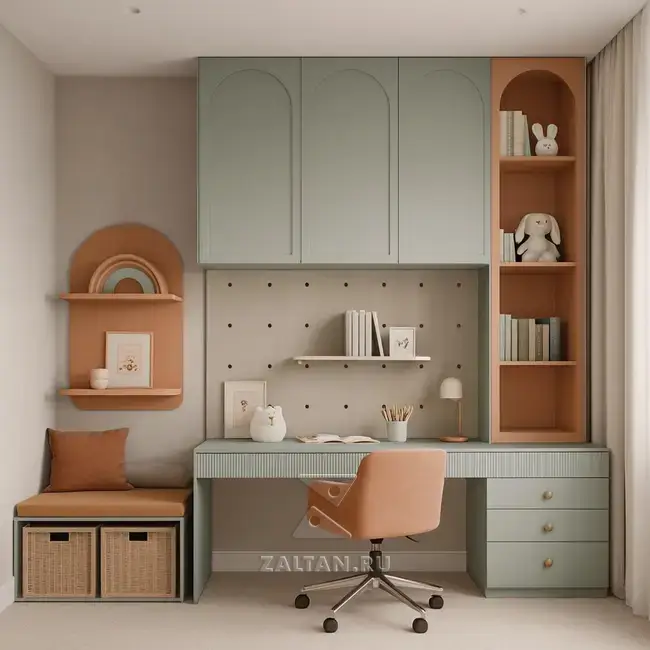 Рабочая зона с арочными фасадами