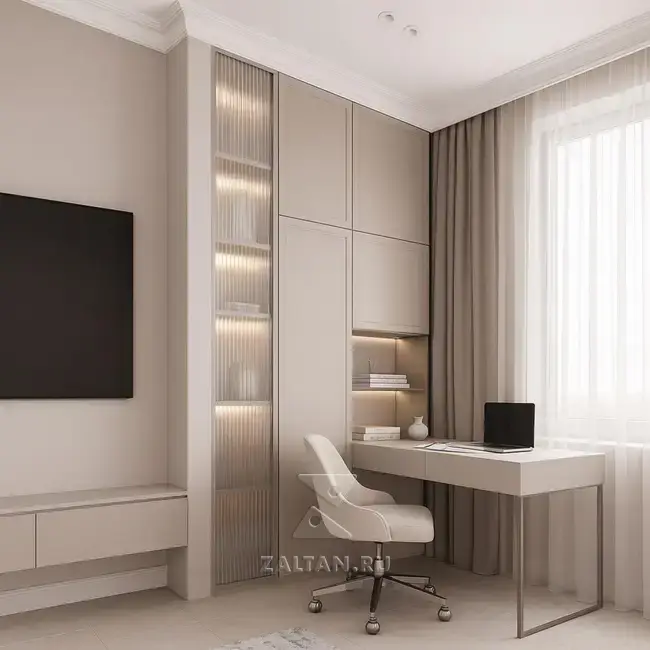 Встроенная рабочая зона со шкафом