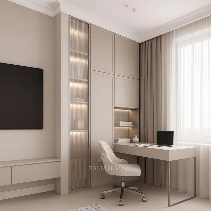 Встроенная рабочая зона со шкафом