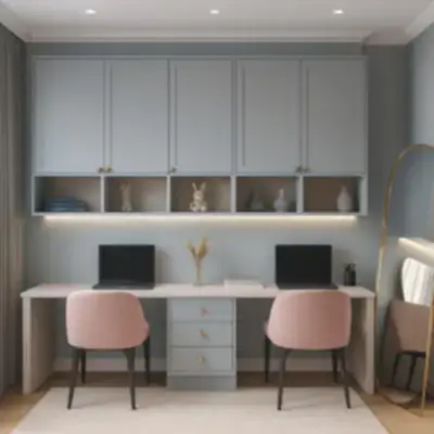 Двойная рабочая зона с антресолями