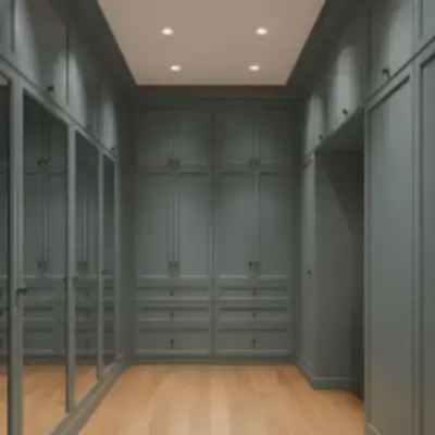 Классическая гардеробная с зеркалом