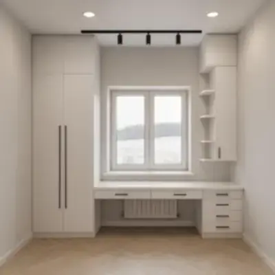 Встроенная рабочая зона с шкафом