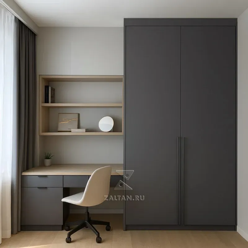 Шкаф рабочая зона графит дуб