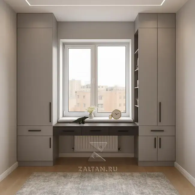 Встроенная рабочая зона у окна