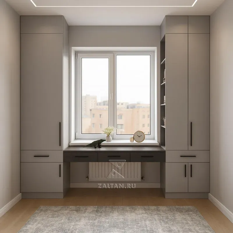 Встроенная рабочая зона у окна