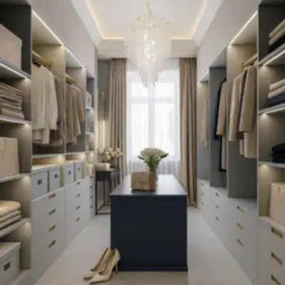 Гардеробная с островом