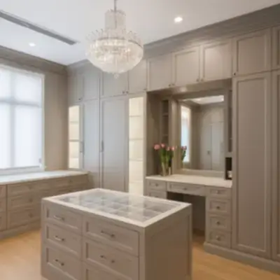 Классическая гардеробная с островом