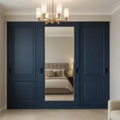 Встроенный шкаф-купе с зеркалом