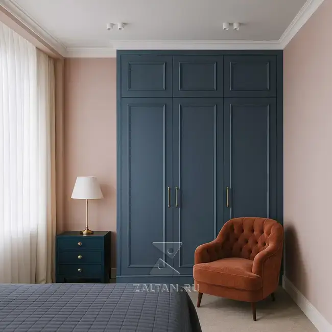 Шкаф Неоклассика Синий Высокий