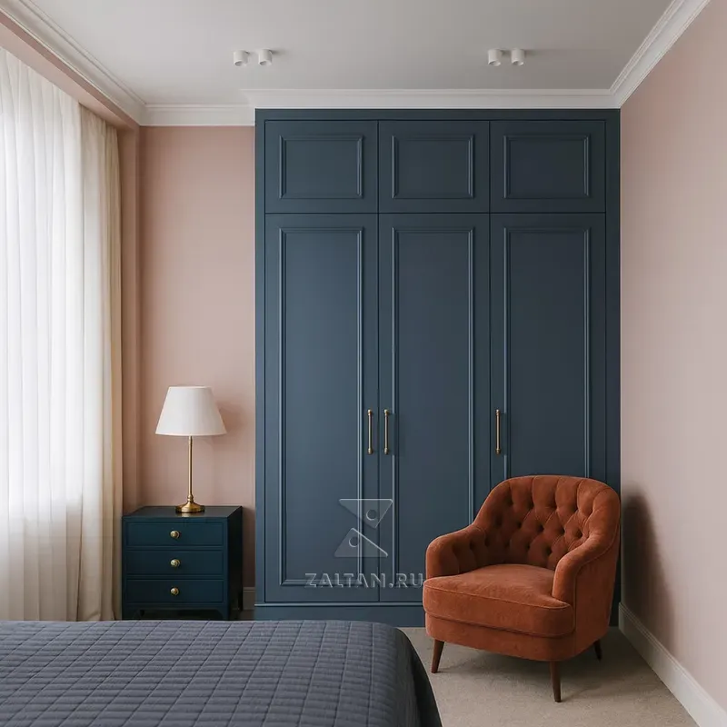 Шкаф Неоклассика Синий Высокий