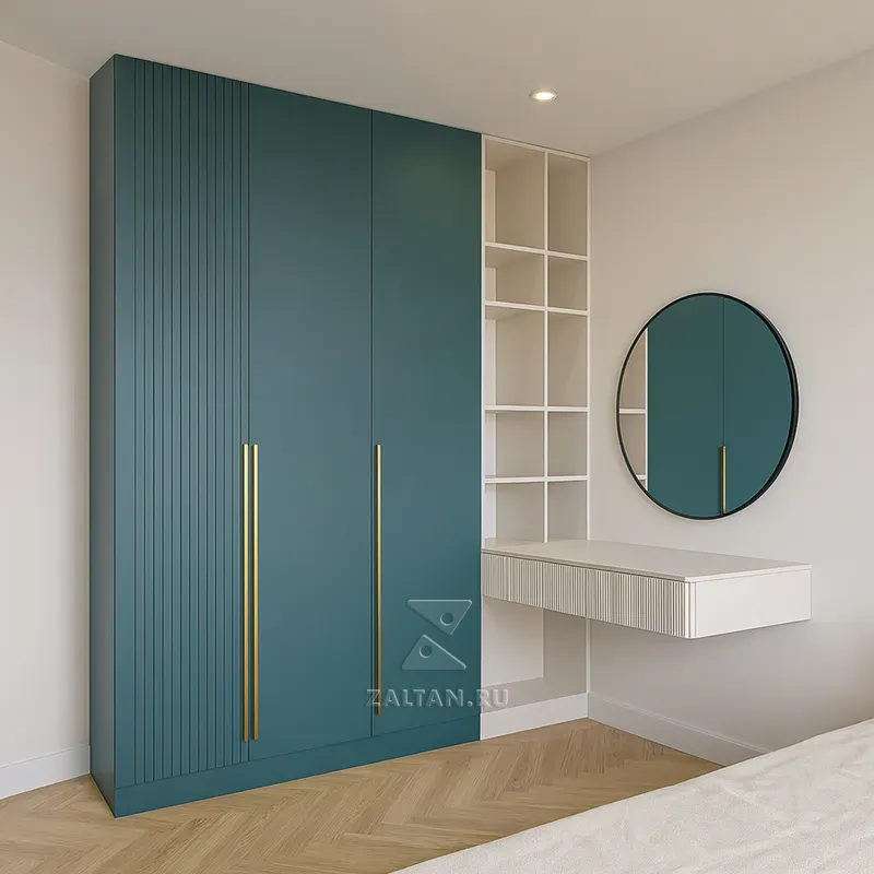Шкаф премиум зелёный с полками