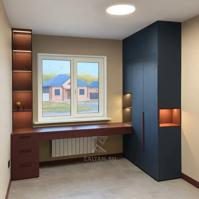 Встроенная рабочая зона с шкафом