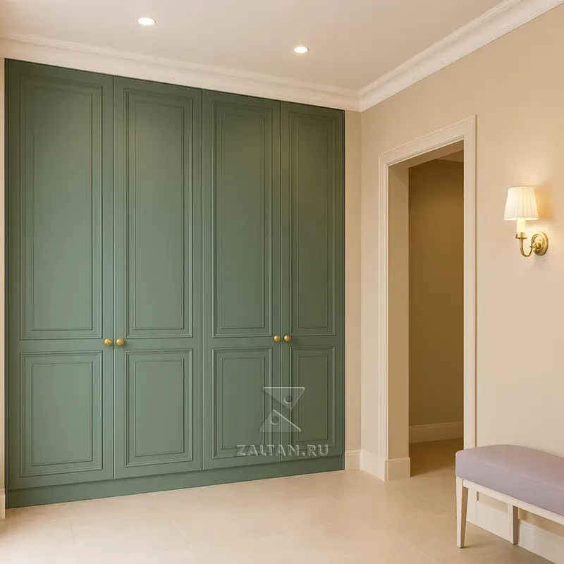 Встроенный зелёный шкаф