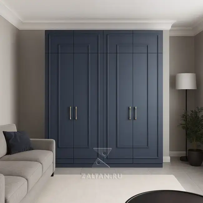 Шкаф неоклассика синие двери