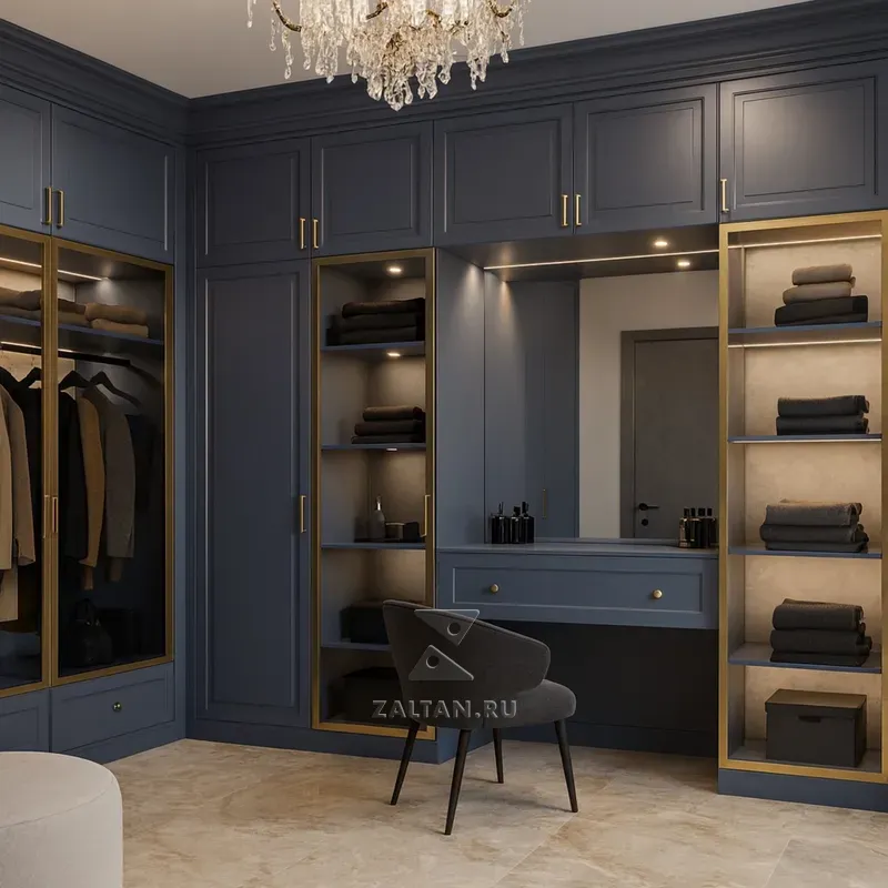 Встроенная гардеробная с туалетным