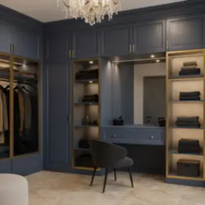 Встроенная гардеробная с туалетным