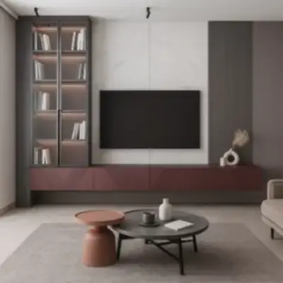 Стенка под ТВ с витриной