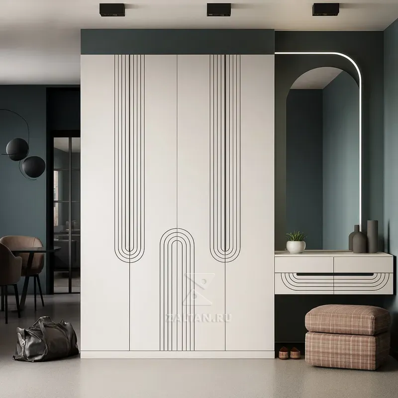 Встроенный шкаф с фрезеровкой