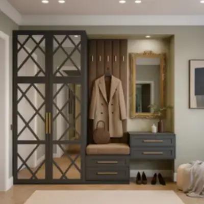 Прихожая с зеркальным шкафом