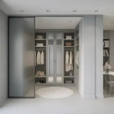Встроенная гардеробная с зеркалом