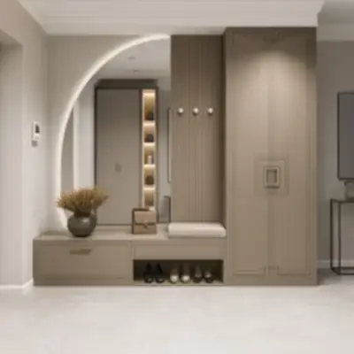 Прихожая с зеркалом и шкафом