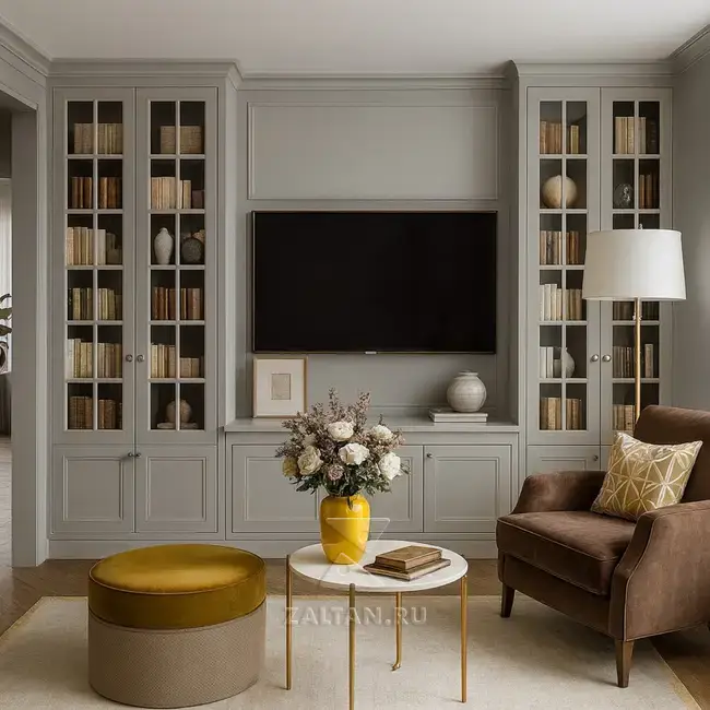 Встроенная стенка под ТВ