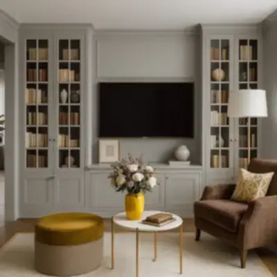 Встроенная стенка под ТВ